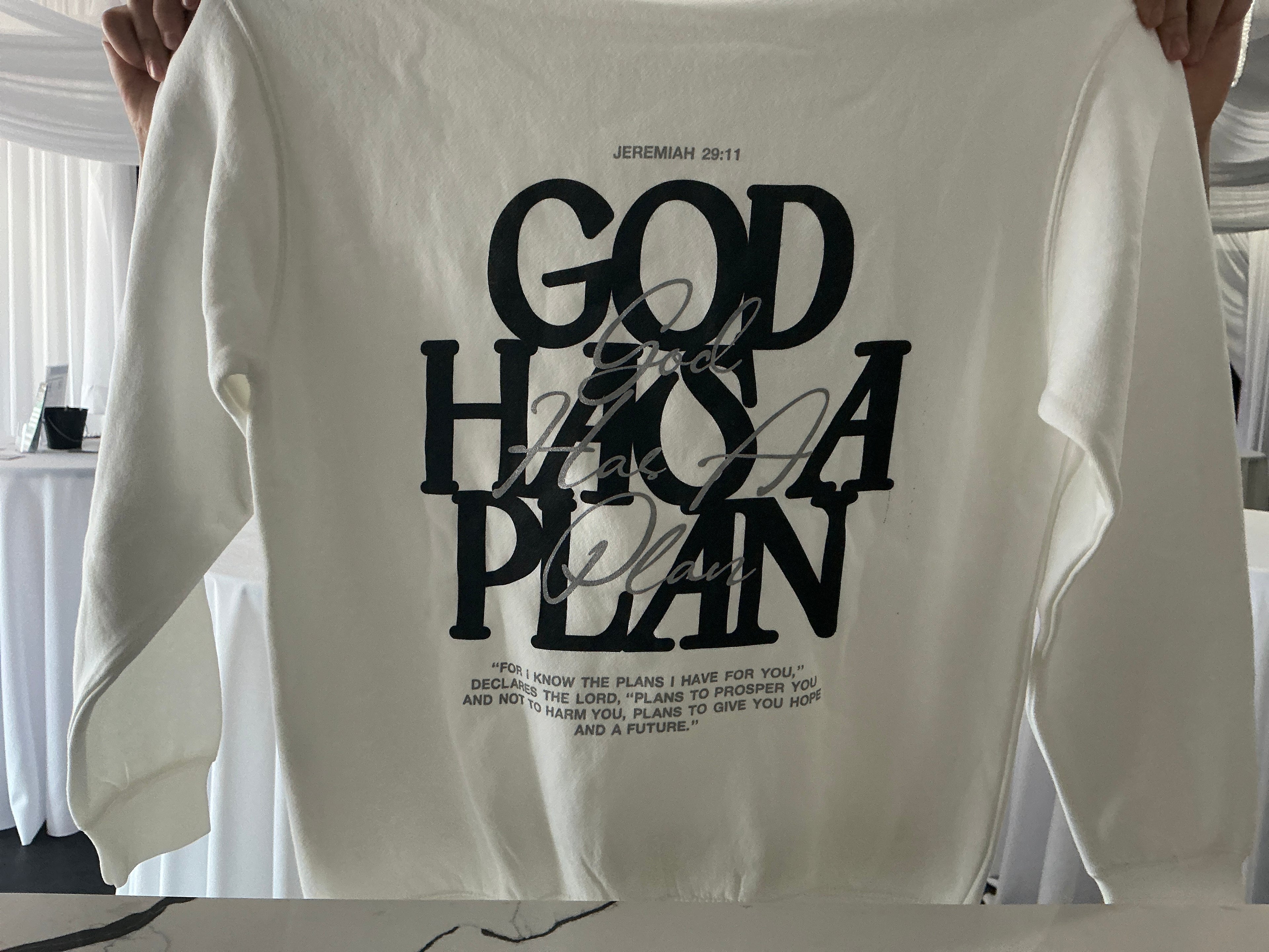 God Has A Plan White Hoodie