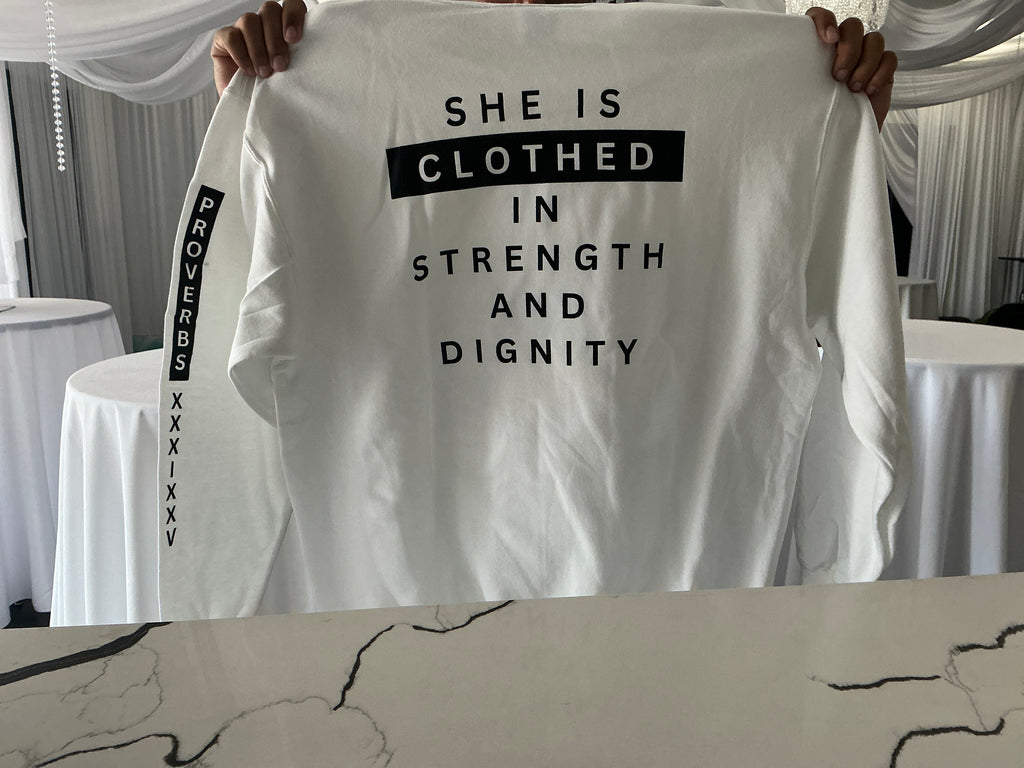 Proverbs 31 White Sweatshirt