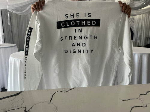 Proverbs 31 White Sweatshirt