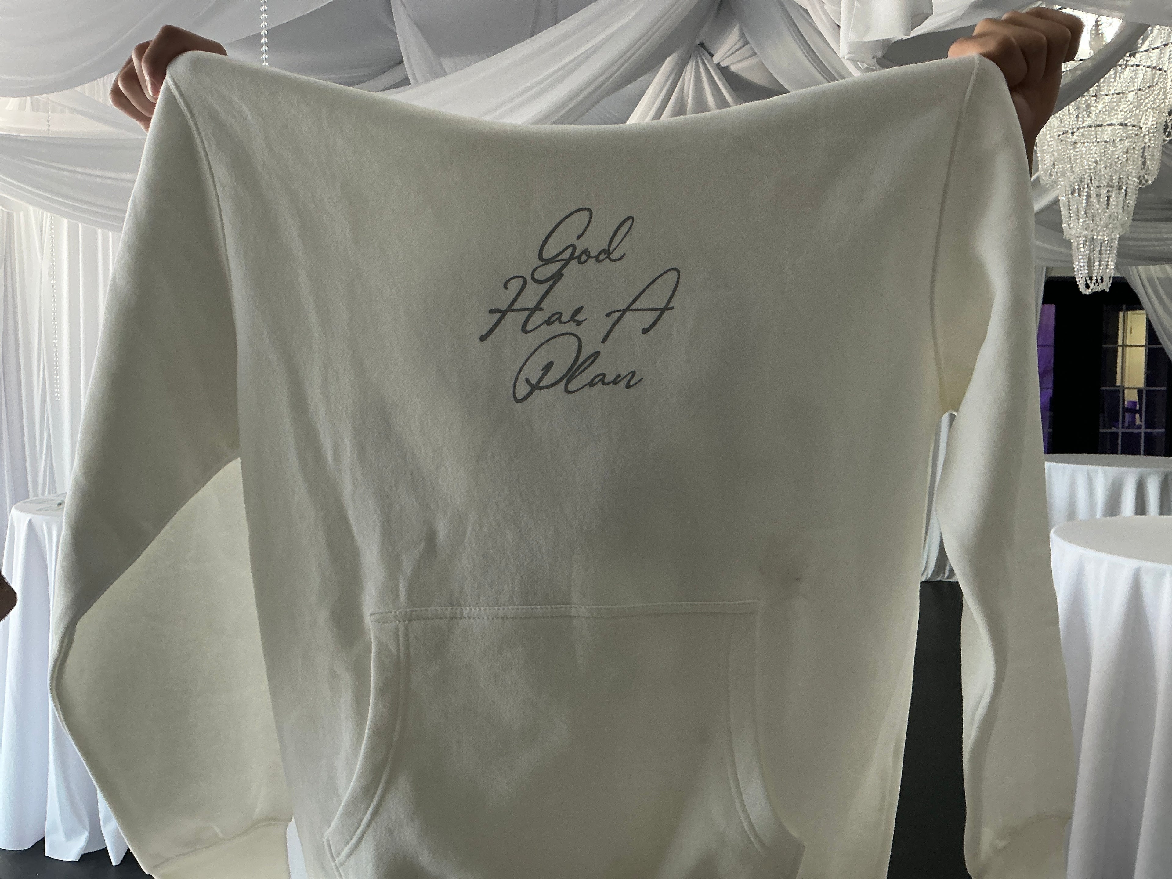 God Has A Plan White Hoodie